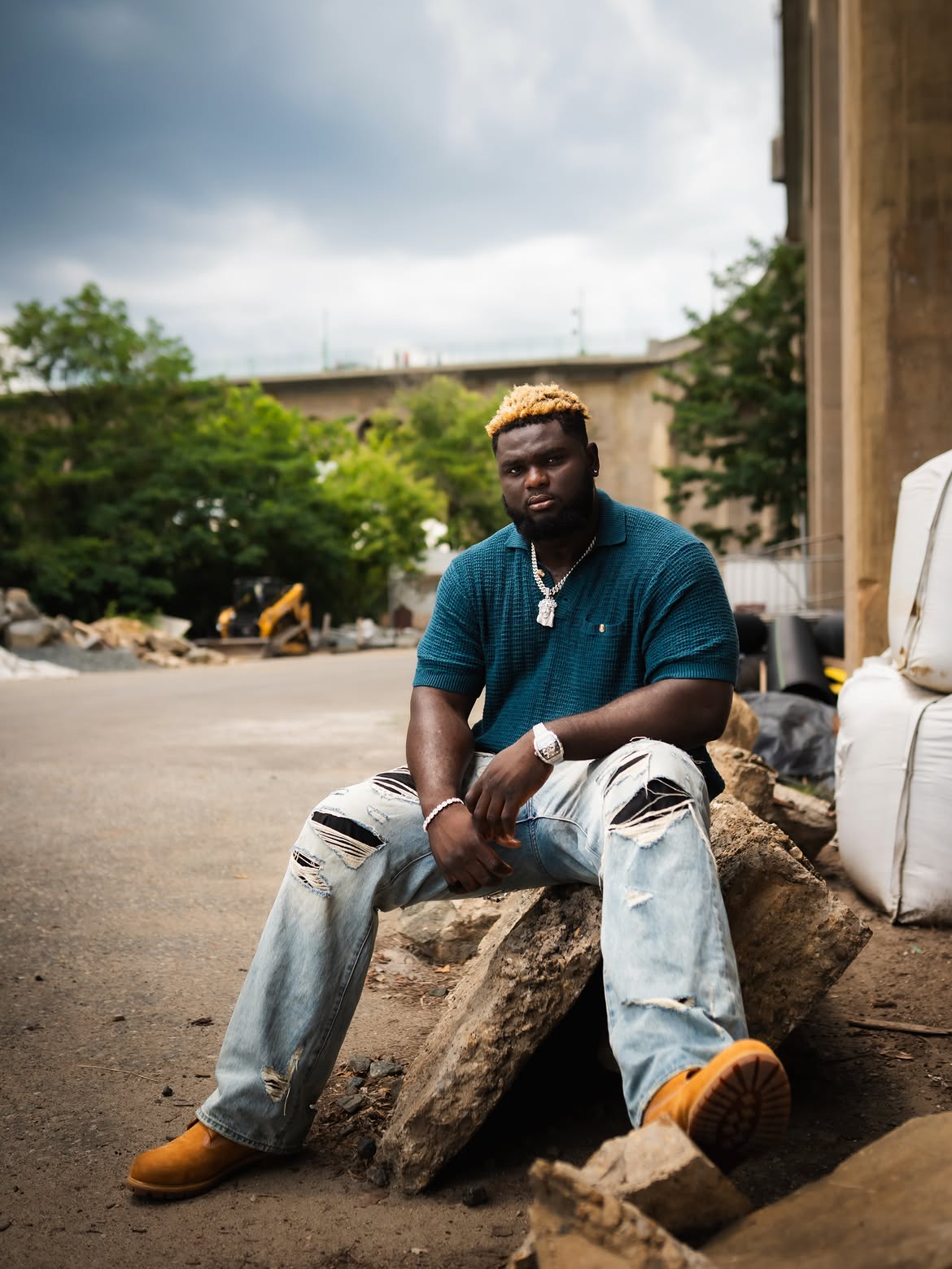 CJ Okoye of the New York Giants for Abercrombie & Fitch, Official Fashion Partner of the NFL, talent management by Amoa Legacy Group x AmoaSports